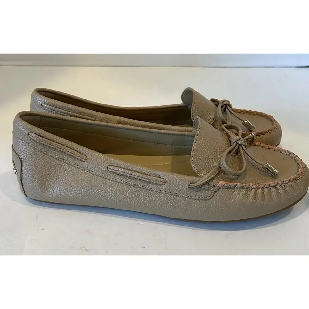 Michael Kors Khaki leather Moccasin Flat Women's Size 7- EUC worn once
